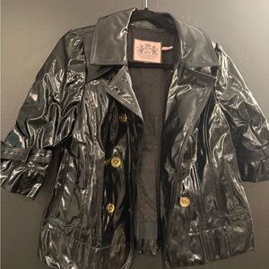 Juicy Couture Black Shiny Trench Coat